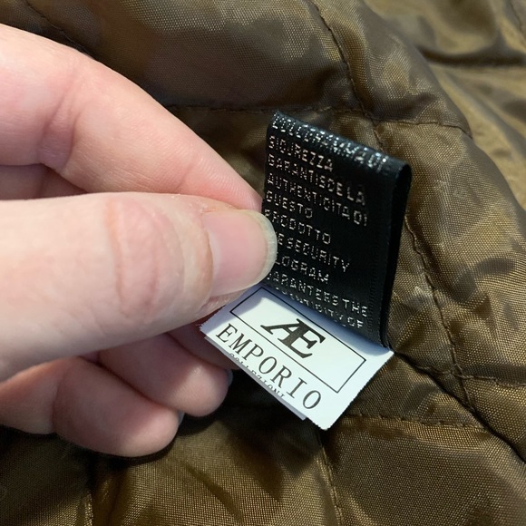 AE Emporio Suede-Feel Jacket - Faux Fur Collar Made in Italy Quilted Lining - L - Picture 8 of 13